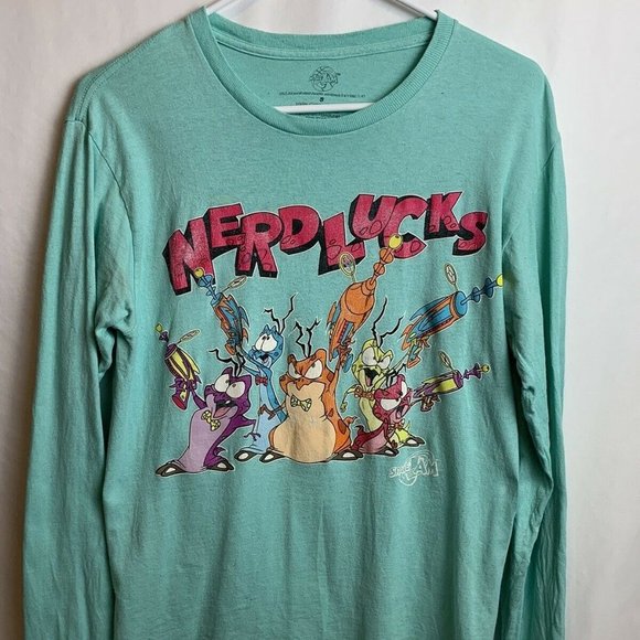 Looney Tunes Mens Blue Nerdlucks T Shirt Sz Small - Picture 1 of 6